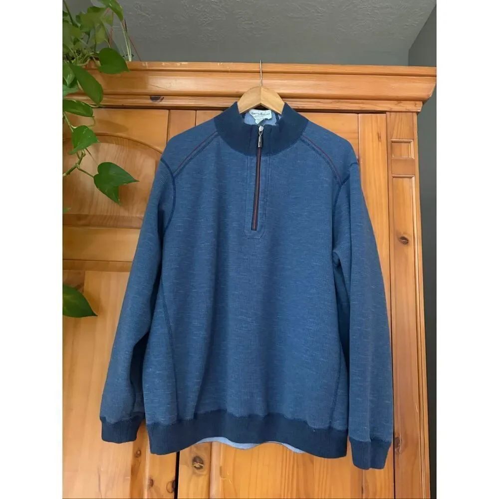 Tommy Bahama Men's 2XL REVERSIBLE Quarter Zip Pullover Sweater